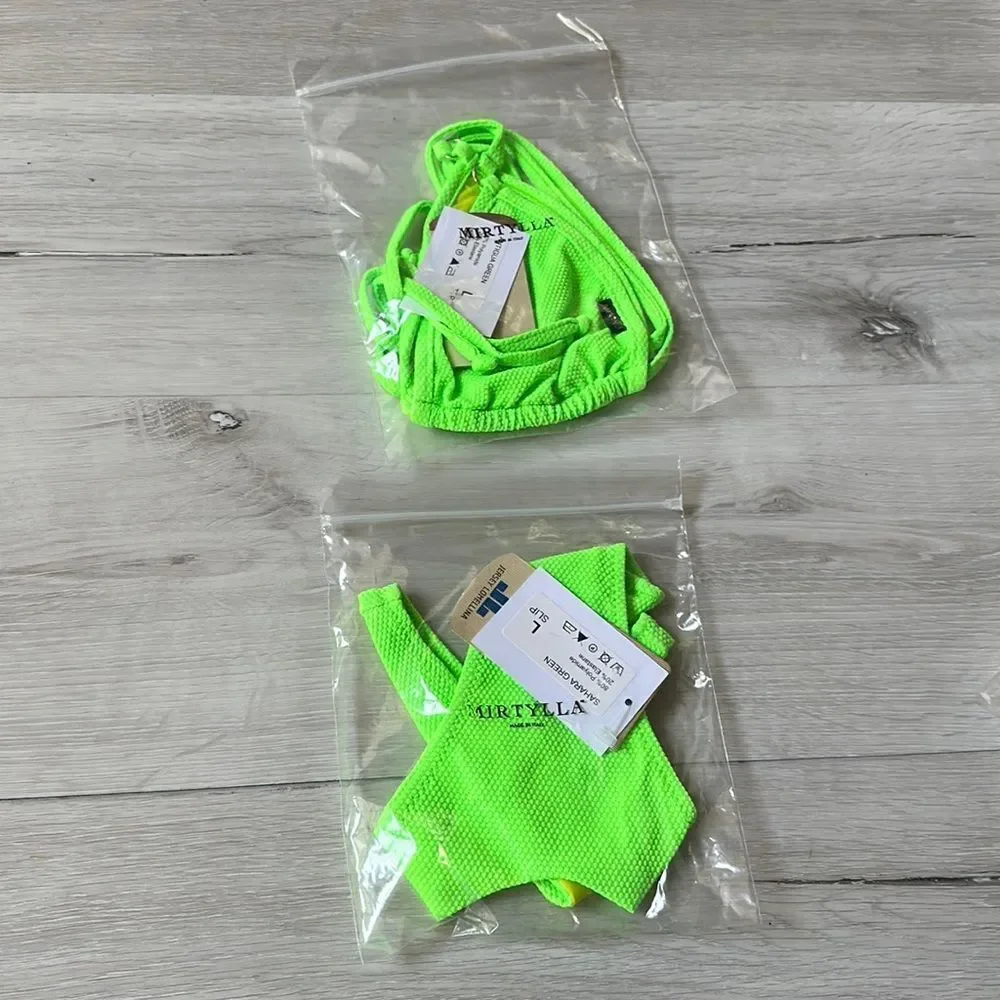 Mirtylla Sahara Green L Bikini Top‎ & Bottom NWT IN PACKAGING